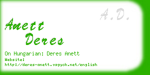 anett deres business card